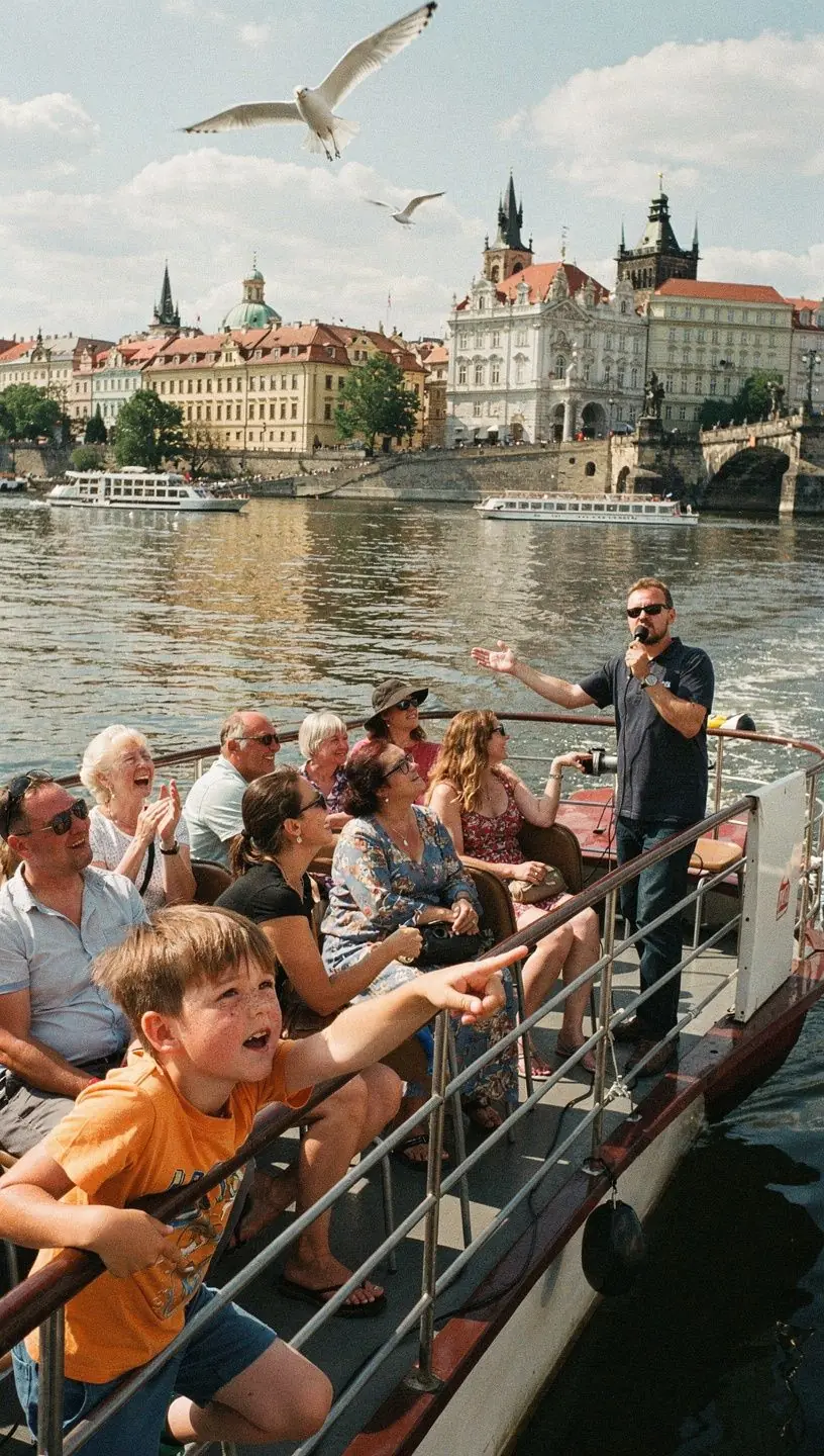 Impozantní katedrála svatého Víta na Pražském hradě v záři slunce.
