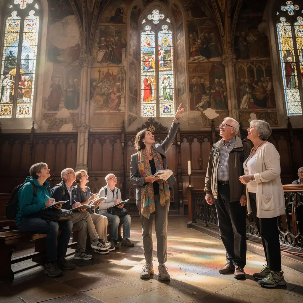 Romantická krajina Českého ráje s pískovcovými skalami a lesy.
